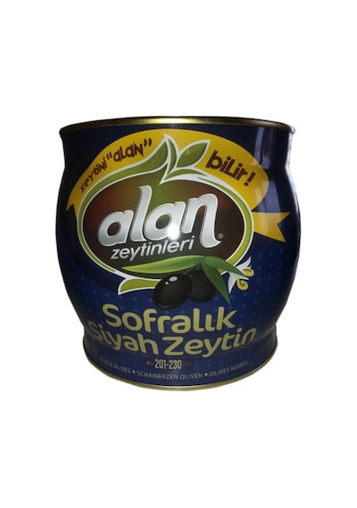 Alan Zeytinleri Özel Special 201-230 KB XL Siyah Zeytin Teneke 2 KG