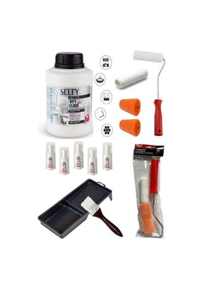 Selfy Decor Islak Zemin Boyası Antik Beyaz 1250 Ml Tezgah,fayans,granit,mermer,seramik Boyama Seti Antik Beyaz