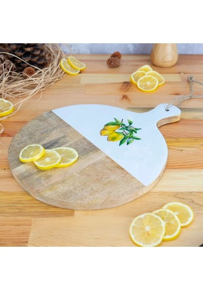 Bambum Kangura Limon Yuvarlak Kesme Tahtası Küçük Renkli