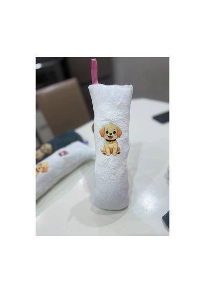 Kedi Köpek Oyuncağı Peluş Köpek Baskılı, Yumuşak Kumaşlı Hışırtılı Oyuncak Beyaz - 937533434