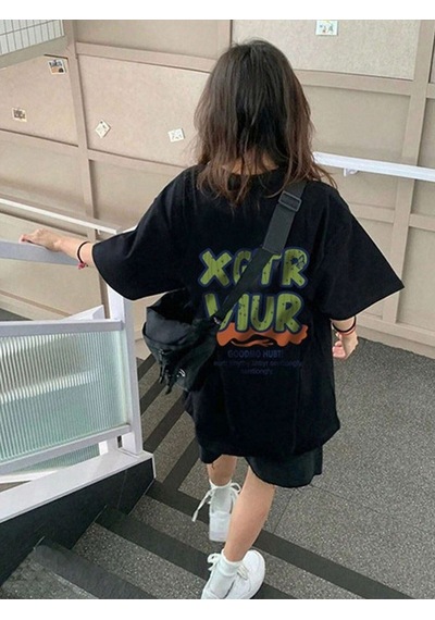 Unisex Siyah Oversize Xgtr Baskılı Örme T-shirt Siyah Unisex Siyah Oversize Xgtr Baskılı Örme T-shirt Siyah