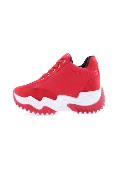 Dgn Z2 23y Kadin Mega Kalin Taban Simli Sneakers Ayakkabi Z2-1720-R0766 Kırmızı