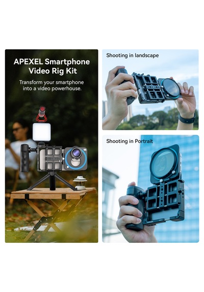 Apexel Videorig 2 Pro Kit Tanımlandığı Gibi