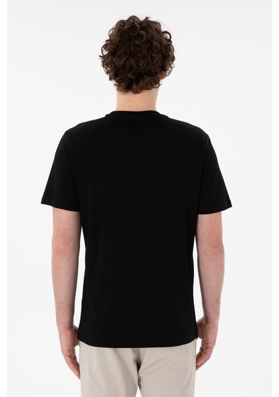 U.S. Polo Assn. Erkek Regular Fit Bisiklet Yaka Siyah Basic Tişört 50305928-VR046
