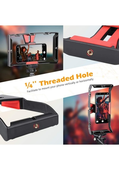 Cep Telefonları Ile Uyumlu U Hand Rig Cage Kafes Stabilizer Samsung Iphone Huawei Realme Vb.