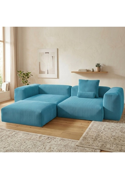 Relax Köşe Koltuk Takımı Sünger Koltuk Kanepe Divan İndigo
