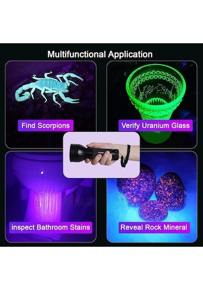 51 Led Mor Işık Uv El Feneri Ultraviyole Blacklight