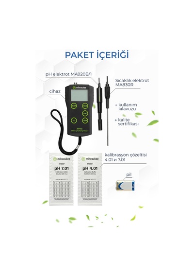 Milwaukee Mw102-food Gıda Tipi Ph Metre Gıda Güvenliği Ve Üretim Kontrolü İçin