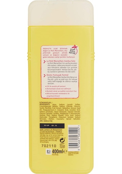 Le Petit Marseillais Vanilya Sütü Banyo ve Duş Jeli 400 ML