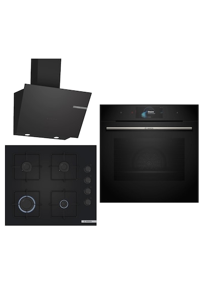 Bosch Black Deluxe HSG7584B1 Buharlı 4D Hot Air 3D Fry - POP6C6P31O - DWK66PJ60T 3 Lü Ankastre Set 615