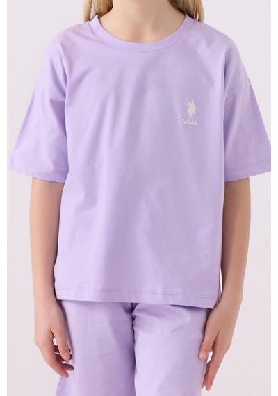 U.S. Polo Assn. U.s. Polo Assn Kız Çocuk Mor Bermuda Takım Us1848-c-v27 Mor
