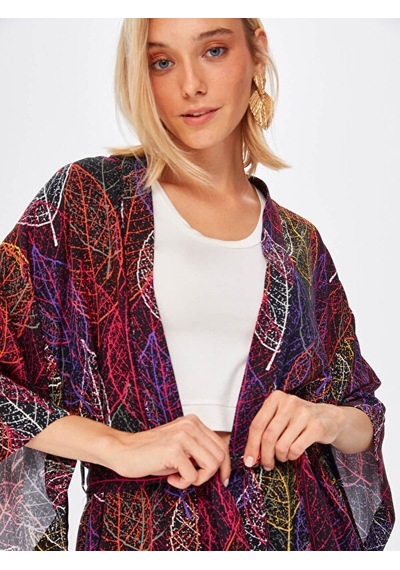 Faik Sönmez İri Yaprak Desen Kimono 67449 001