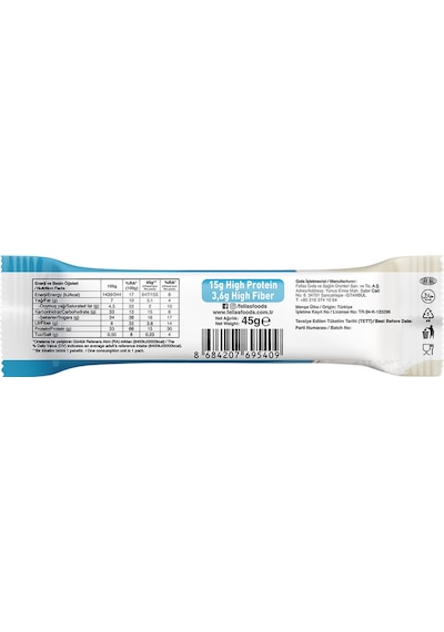 Fellas Yüksek Protein Bar Klasik Sade 45 G x 12 Adet