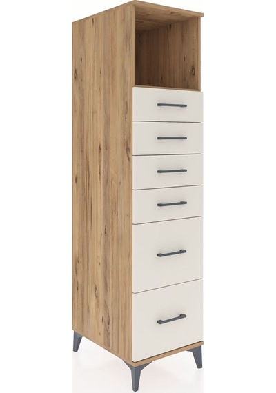 Kronos Dolap Tek Raflı 6 Çekmeceli 44x59x182 Çam-aytaşı Çam
