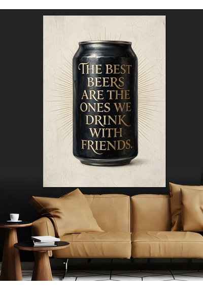 The Best Beers Siyah Kutu Dekoratif Kanvas - Mdf Ahşap Tablo