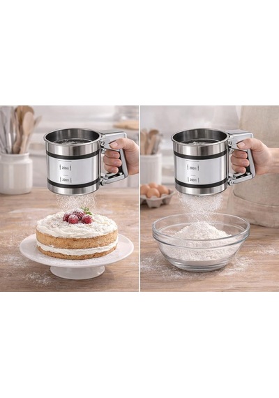 Paslanmaz Çelik Un Ve Pudra Şekeri Eleği Tek Elle Kullanılan Otomatik Elek, 3 Fincan Kapasiteli Flour Sifter, İnce Eleme İçin Dayanıklı Mutfak Aleti, Kek, Kurabiye Ve Pasta Yapımı İçin Çok Renkli Paslanmaz Çelik Un Ve Pudra Şekeri Eleği Tek Elle Kullanılan Otomatik Elek, 3 Fincan Kapasiteli Flour Sifter, İnce Eleme İçin Dayanıklı Mutfak Aleti, Kek, Kurabiye Ve Pasta Yapımı İçin Çok Renkli