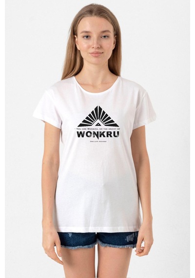 The100 Wonkru Sembol Beyaz Kadın Bisikletyaka Tshirt Beyaz