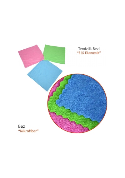 Mikrofiber Temizlik Bezi Eko 3 Lü