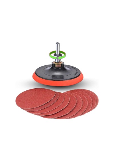 Cırt Zımpara Seti + Matkap Aparatı + 115 Mm Taban 12 Parça Set
