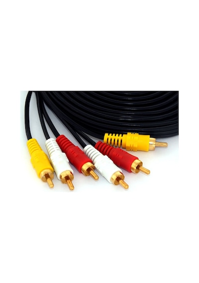 6 Metre Hazır Cctv Av Gold Kablo 3 Rca/3 Rca Erkek