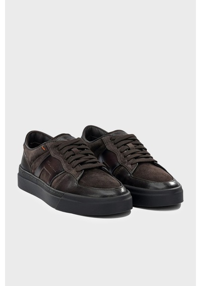 Santoni Süet Sneaker Ayakkabı Erkek Ayakkabı Mbgt22221smotgeut50 Kahve