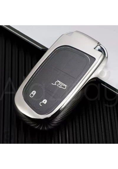 Fiat Egea 500x Jeep Grand Cherokee Wrangler Renegade Compass Chrysler Tpu Anahtar Kılıfı Gümüş