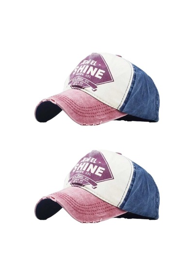 Tezzgelsin Unisex Eskitme Jewel Shine Ayarlanabilir Beyzbol Kep Şapka Baseball Şapka 2'li Set Kırmızı Kırmızı
