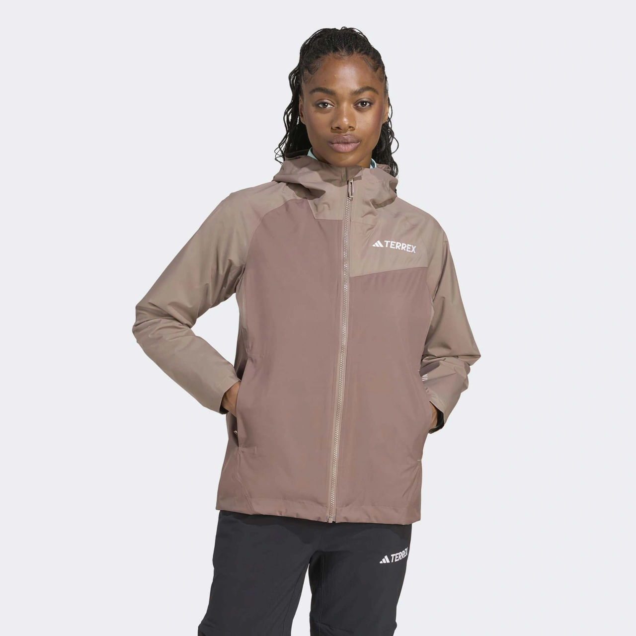 Adidas Terrex Multi 2l Rain.rdy Kadın Bej Yağmurluk Jn0857 Krem