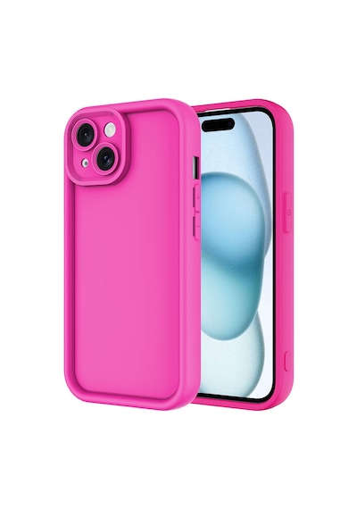 Zore Apple Uyumlu iPhone 14 Kılıf Kamera Korumalı Ananas Kapak - Pembe Koyu Pembe Koyu