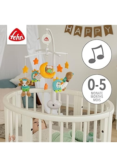Fehn Müzik Mobil Orman - Orman Hayvanları İle Bebek Uyku Yardımı - Bebek Mobil Müzik Kutusu Melodi - 0-5 Ay Arası Bebekler İçin Müzik Mobil Bebek Yatağı Oyuncak