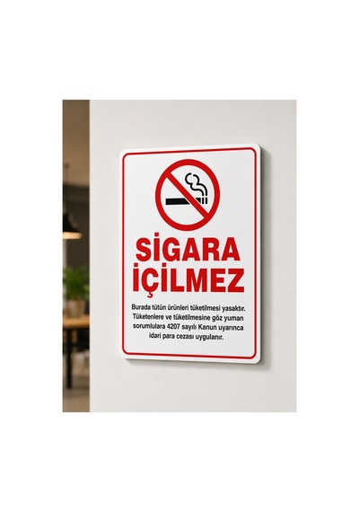 Folyo Baskı Sigara İçilmez Para Cezası 16x24 Cm