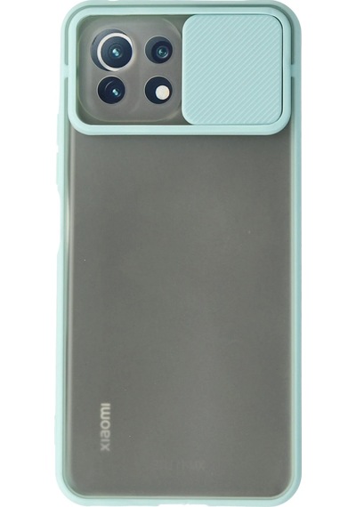 Cosmotex Newface Xiaomi Mi 11 Lite Kılıf Palm Buzlu Kamera Sürgülü Silikon - Turkuaz