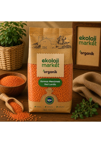 Organik Glutensiz Kırmızı Mercimek 750 Gr.
