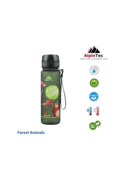 Alpintec Animals Koyu Yeşil Tritan Çocuk Suluk Matara 500 Ml Diğer