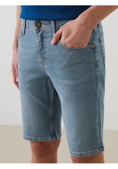 Lcw Jeans Yeşil Süper Skinny Fit Erkek Jean Şort