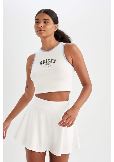 DeFactoFit NBA New York Knicks Cropped Fit Bisiklet Yaka Ribana Atlet C6316AX24HSER105