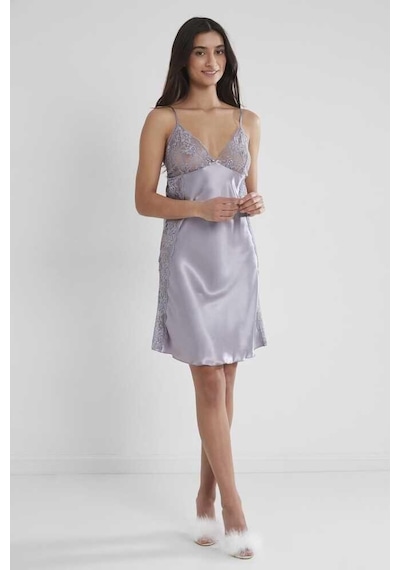 Pierre Cardin Saten Güpürlü Gecelik 624 Royal Royal