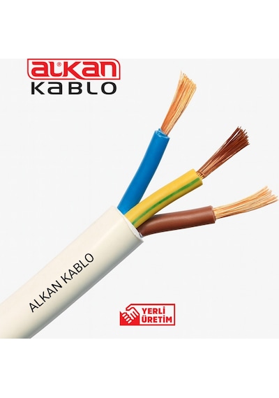 3x2,5 Mm² Beyaz Kablo %100 Bakır 5 Metre