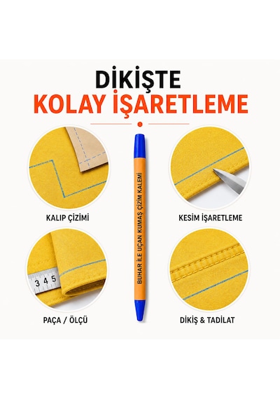 Buhar İle Uçan Kumaş Çizim Kalemi 5 Renk Silinebilir Sabun Kalem Seti