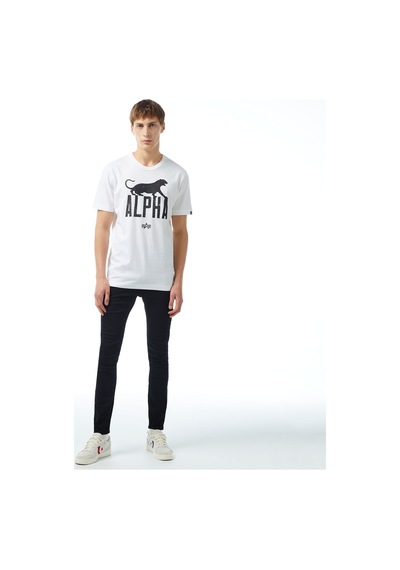 Alpha Industrıes Alpha Industries Alpha Leopard Erkek Beyaz T-shirt