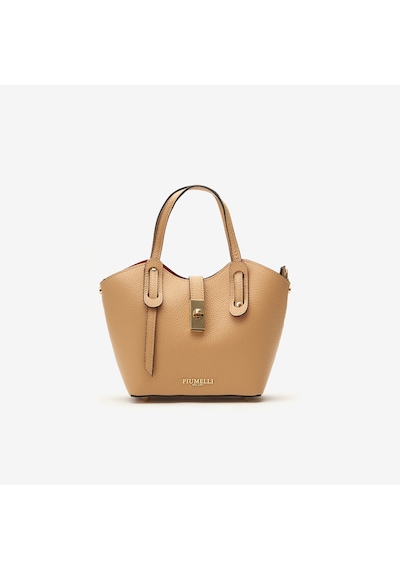 D81 Warm Beige Omuz Çantası Kadın Solen Mini Bag Piumelli Milano Bej