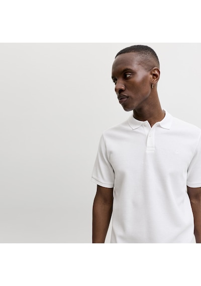 Jack & Jones Erkek Kisa Kollu Polo Tisört - Austin - 12268130 Beyaz