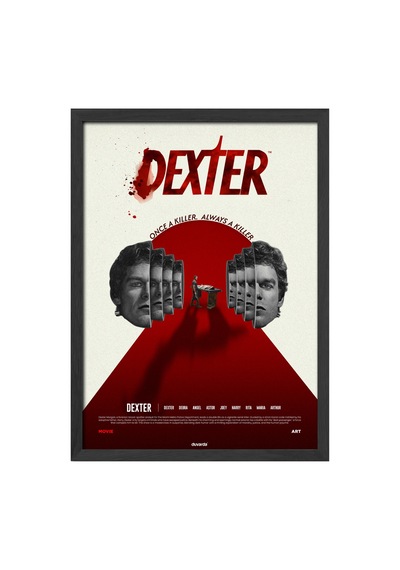 Dexter Siyah Ahşap Çerçeveli Poster, Dizi Duvar Tablosu