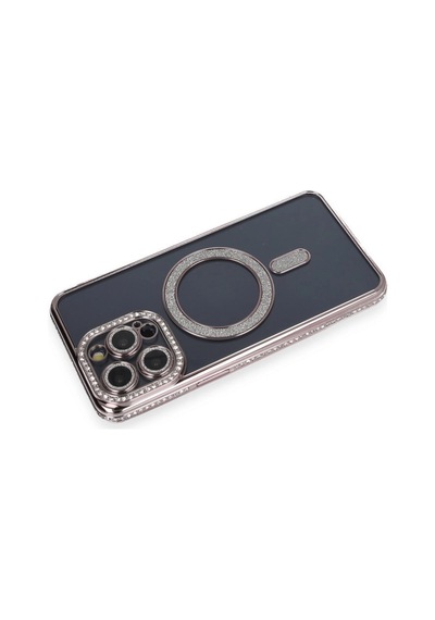 Apple  Uyumlu  iPhone 14 Pro Kılıf Joke Simli Magneticsafe Kılıf Gri