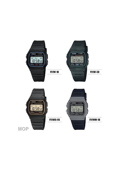 Casio F 91 Modeli Siyah Silikon Saat Kordonu