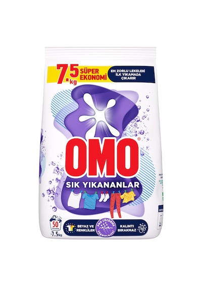 Omo Sık Yıkananlar Beyazlar Ve Renkliler Toz Deterjanı 7,5 Kg