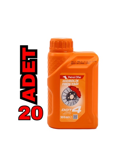 Petrol Ofisi Hidrolik Dot 4 Hidrolik Fren Yağı  20 x 500 ML