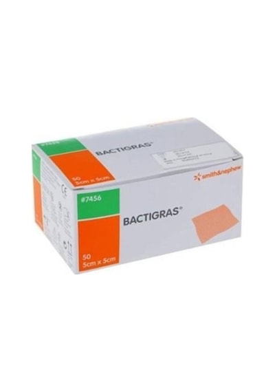 Bactigras Antiseptik Tül Yara Yanık Bakım Örtüsü 50 Adet 5X5 Cm