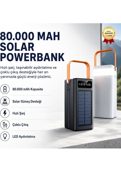 80000mah Pro P-40 Ultra Yüksek Kapasiteli Çoklu Çıkışlı Dijital Göstergeli Hızlı Şarj Powerbank-1594 Siyah