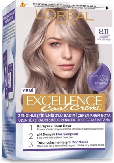 L’Oréal Paris Excellence Cool Creme Saç Boyası – 8.11 Ekstra Küll (530145105)